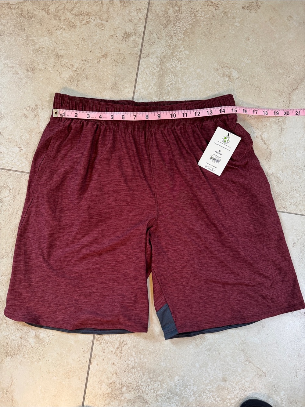 Athletic Works Men's Maroon Athletic Shorts